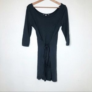 Banana Republic Gray Tie Waist Shirt Dress